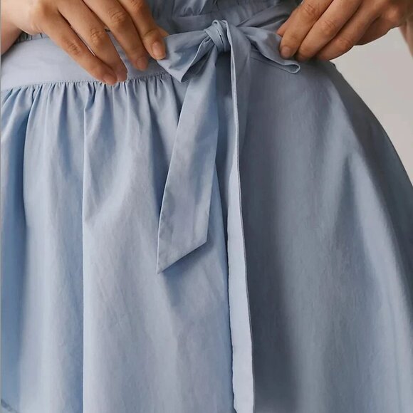 💙 Maeve by Anthropologie Asymmetrical Halter Midi Wrap Shirt Dress - Size 18W - Picture 3 of 12